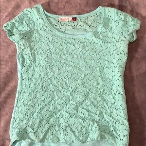 short sleeve blue floral shirt